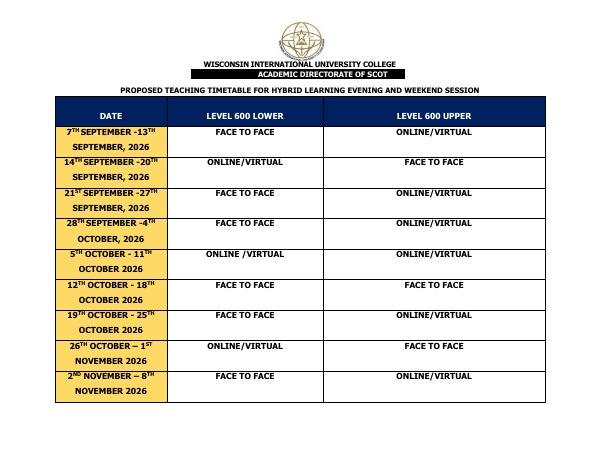 Preview of Hybrid Learning Timetable (Aug - Jan 2026)